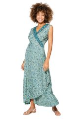 Robe longue à petites fleurs bohème champêtre Anisim