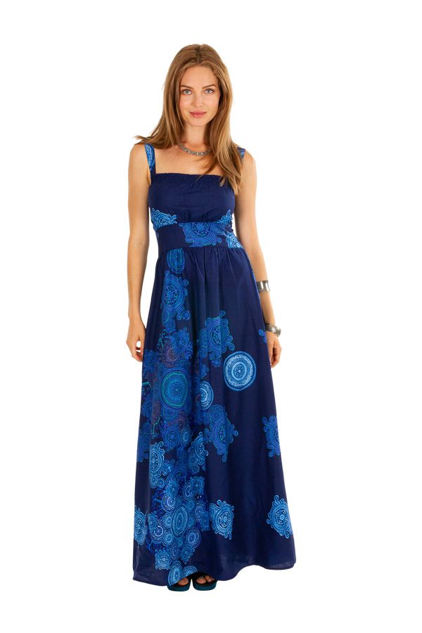 Robe longue ajustée bleue idéale pour une cérémonie Julye