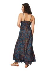 Robe longue couleur bleu style graphique  Arcangelo