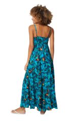 Robe longue d\'été bleue style bohème gypsie exotique Everlee