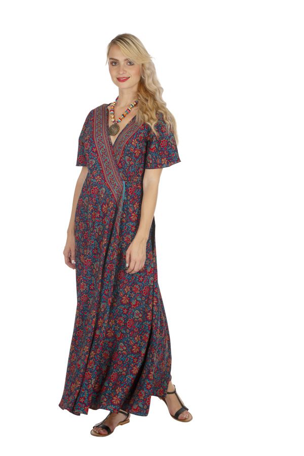 Robe longue femme fleurie à matière fluide Chipka