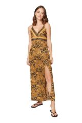 Robe longue femme originale  dos nu chic boho fleurs Mauricio