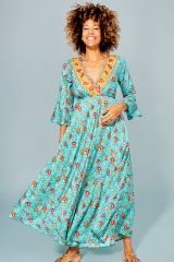 Robe longue imprimé coloré et tendance floral Atticus 359042