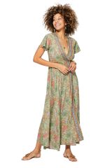 Robe longue imprimé exotique floral Anjali