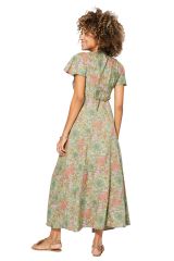 Robe longue imprimé exotique floral Anjali