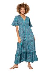 Robe longue motif indien chic d\'été Asher