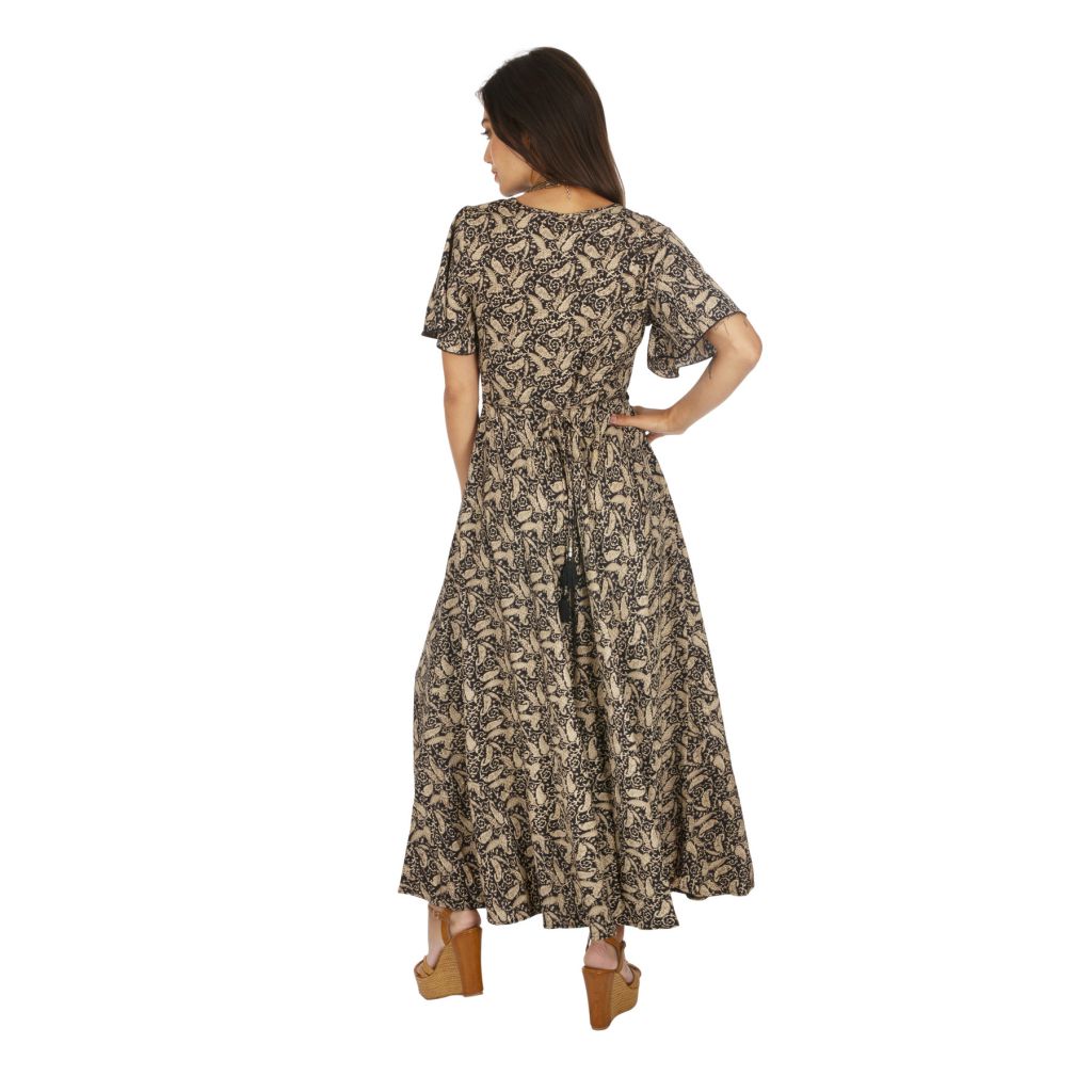 Robe longue manches courtes pour femme été ample et ...