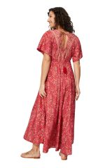 Robe longue rouge à fleurs Artur