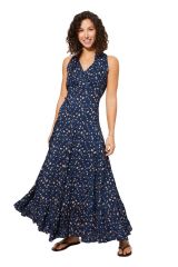 Robe longue style léopard chic bleu tendance Alene