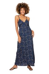 Robe longue style léopard chic bleu tendance Alexandre