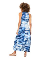 Robe longue tie ans dye blanc et bleu Andrija 344829