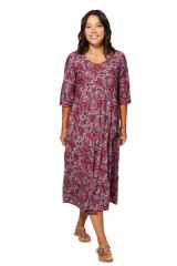 Robe mi-longue ethnique coloré d\'été de soirée Anraí