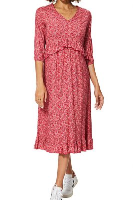 Robe mi longue femme imprim fleurs bohme chic Viviane