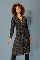 Robe mi longue femme imprimé fleurs coloré bohème Allison 359040