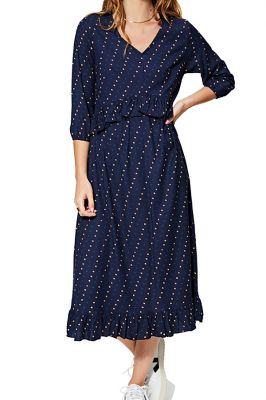 Robe mi longue femme tendance imprim pois chic Peyton