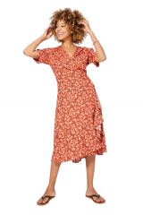 Robe mi-longue fines fleurs boho chic Alfeo 344262