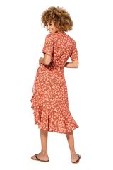 Robe mi-longue fines fleurs boho chic Alfeo 344263