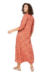 Robe mi-longue fines fleurs boho chic Alinae