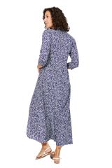 Robe mi-longue fines fleurs boho chic Alis