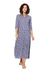 Robe mi-longue fines fleurs boho chic Alis