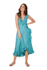 Robe mi longue portefeuille mode gypsie boho chic ethnique mariage Charlie