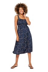 Robe mi-longue style léopard chic bleu tendance Alfred