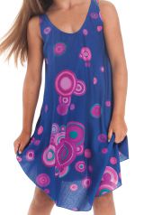 Robe Pour Fille Bleue à Cercles De Plage Et Colorée Penny